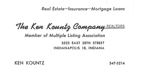 Ken Kountz's Real Estate Business Card Ken Kountz's Real Estate Business Card