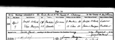 Joseph Orkord's marriage record
