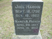 Joel Hardin and Nancy Hardin French's Headstone