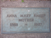 Anna Mary Kenreigh's Headstone