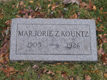 Marjorie Zelma Kountz's Headstone